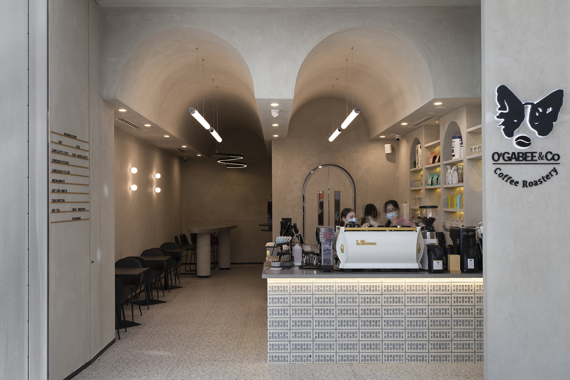 Interior photograph of O’Gabee & Co Coffee Roastery by Mindi Cooke